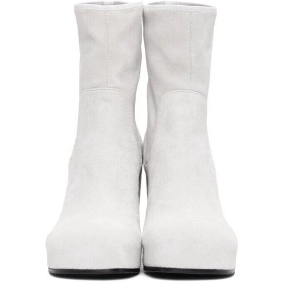 Random Identities Suede Boots Size 41 US 11 Womens White - Picture 11 of 13